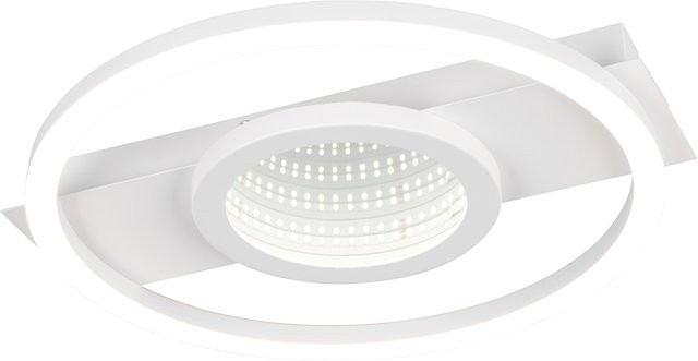 REALITY LEUCHTEN Wheeler LED Deckenleuchte mit Infinity Mirror Effekt, Weiß Matt, Durchmesser: 35 cm, Höhe: 5 cm - Bild 1