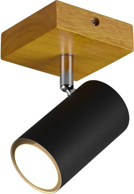 Trio Marley 1-flammiger Strahler in Schwarz matt aus Metall und Holz, verstellbar - Bild 1