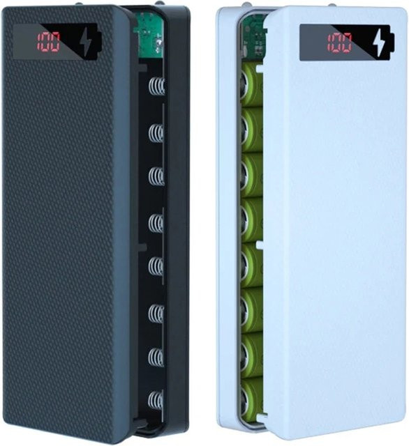 Viesrita 18650 Powerbank Batteriebox-Halter in Weiß mit Dual-USB-Typ-C-Ladefunktion - Bild 1