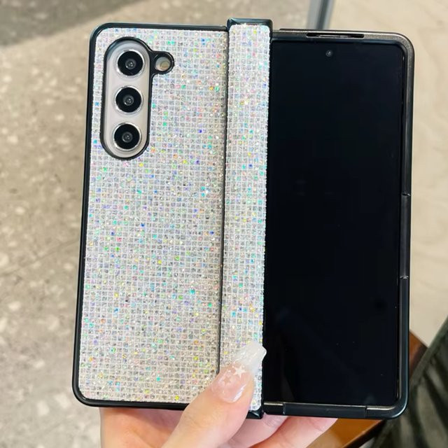 Luxus Bling Glitter Strass Schutzhülle mit Scharnier für Samsung Galaxy Z Fold 7 6 5 4 3 5G in Multicolour - Bild 1