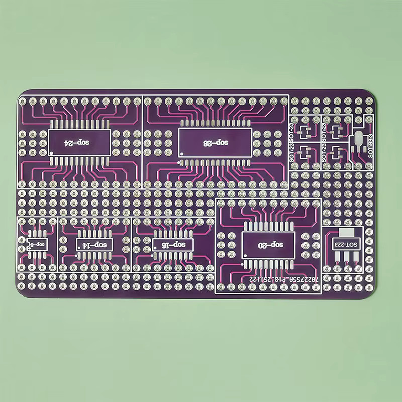 5er Set doppelseitige SMD zu DIP Adapter PCB Breadboard für Arduino, Farbe: Lila, B/T/H: 9 x 5,2 x 1,6 cm - Bild 2