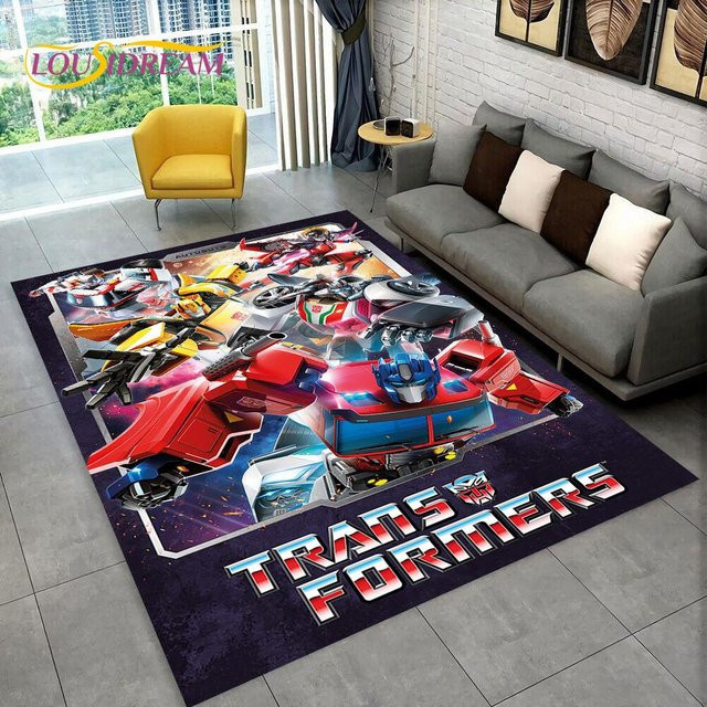 ChenYing01 3D Transformers Autobots Kinderteppich, rutschfester und waschbarer Polyester-Bodenmatte für Wohnzimmer und Kinderzimmer, B x L: 100 x 150 cm - Bild 1