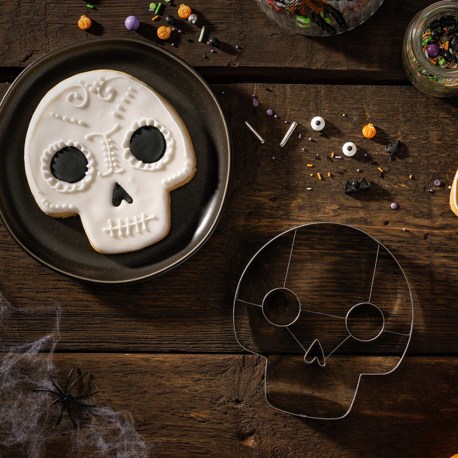 Zenker Happy Halloween Ausstecher Totenkopf XXL aus Edelstahl, Silber - Bild 2