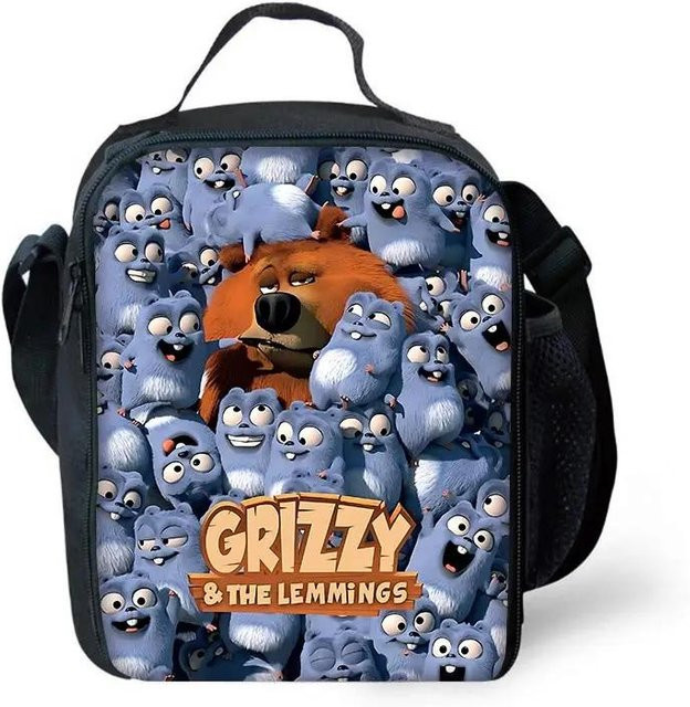 Fancy Style Studio Thermische Isolierte Kühlbox für Kinder Grizzly und die Lemminge, Blau, Wiederverwendbar - Bild 1