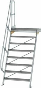 Günzburger MUNK Aluminium-Treppenplattform 60 Grad mit 8 Stufen in Silber - Bild 1
