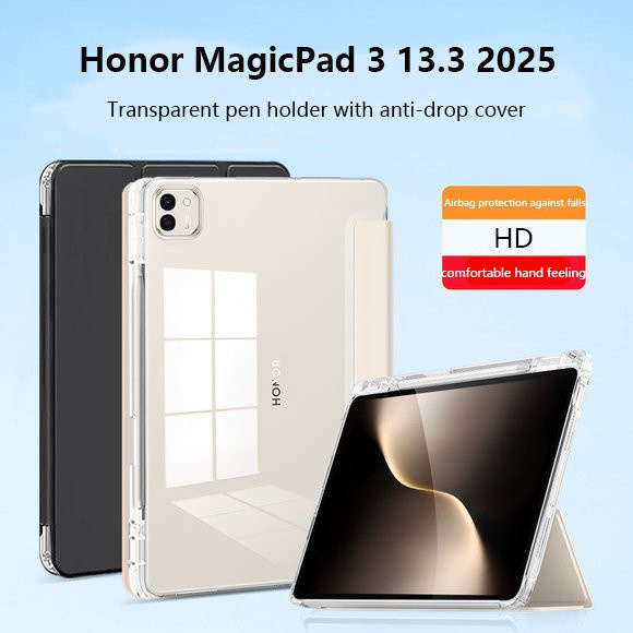 Transparente TPU-Schutzhülle für Honor MagicPad und diverse Tablet-Modelle mit Stiftfach - Bild 1
