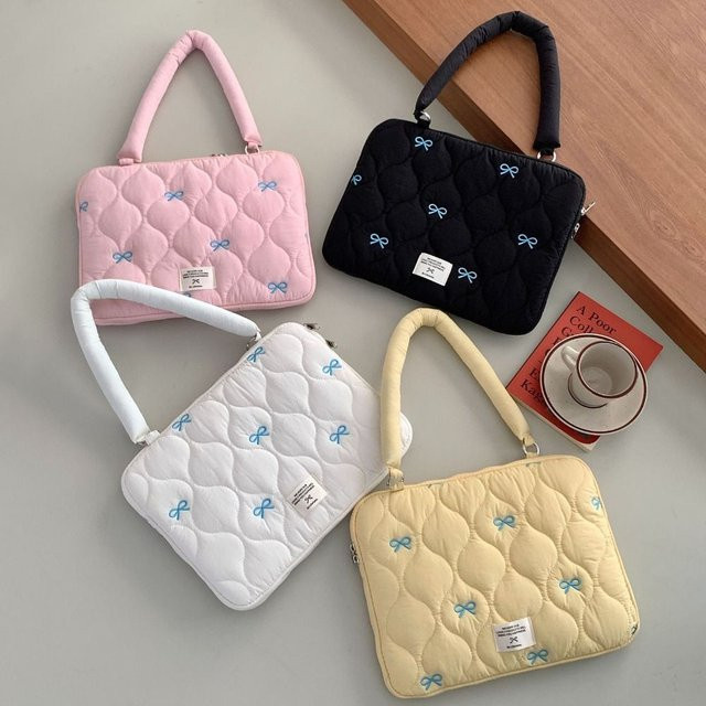 Multifunktionale Laptop Schultertasche mit Bowknot für 13-15,6 Zoll Tablets und Laptops in Pink - Bild 1