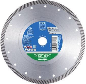 PFERD Diamanttrennscheibe DG für Fliesen, Kacheln und Stein, Farbe: Silber, Durchmesser: 250 mm, Bohrungs-Ø: 25,4 mm - Bild 1