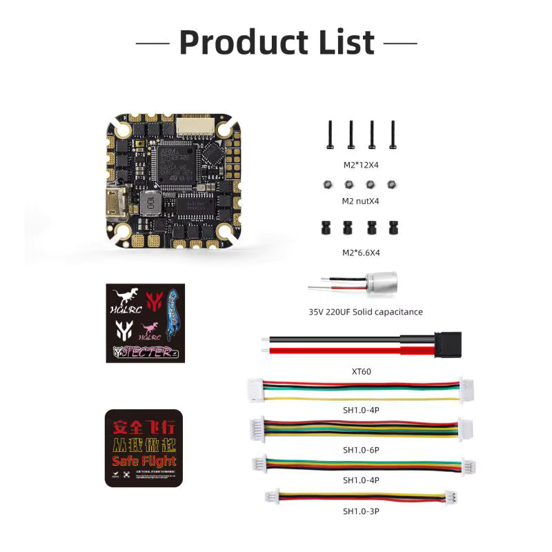HGLRC SPECTER F722 40A AIO Flugcontroller mit MPU6000 und 40A ESC für 2-4 Zoll RC FPV Freestyle Drohnen, Schwarz, Montagegröße: 25,5 x 25,5 mm - Bild 3