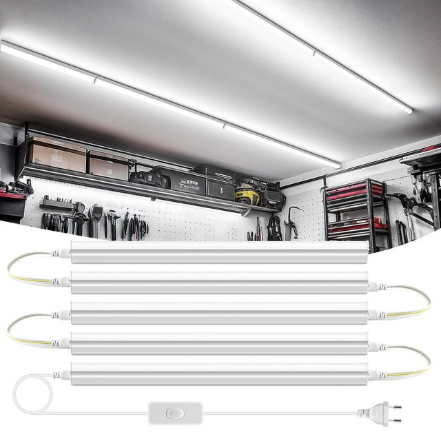CHNAITEKE T5 LED Röhren-Bar-Deckenleuchte in Weiß mit Schalter, Länge: 50 cm - Bild 1