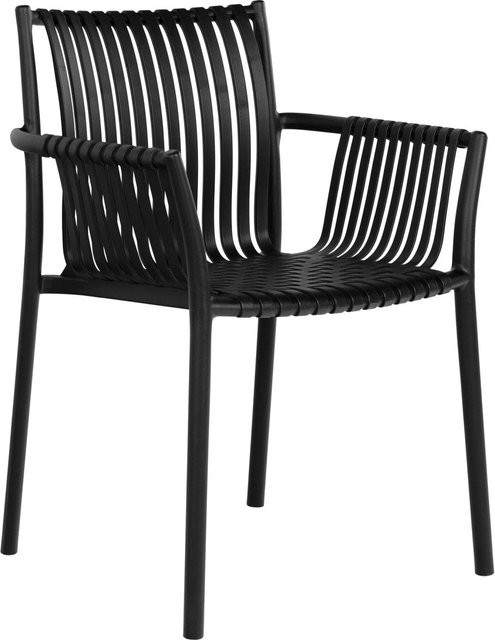 furnicato Gartenstuhl Tulsa PP in Schwarz, stapelbarer Kunststoffstuhl für Garten, Balkon und Terrasse - Bild 1