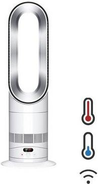 Dyson Hot+Cool HF1 Ventilator und Heizlüfter in Weiß/Silber mit Fernbedienung und App-Steuerung, B: 63,5 cm, H: 22,6 cm, T: 18,7 cm - Bild 1