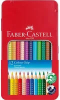 Faber-Castell Colour GRIP Buntstifte im Metalletui, 12 Stück, Mehrfarbig - Bild 1