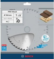 Bosch Hartmetall Kreissägeblatt Standard for Wood für Akkusägen, Durchmesser: 184 mm, Bohrung: 16 mm, 48 Zähne - Bild 2