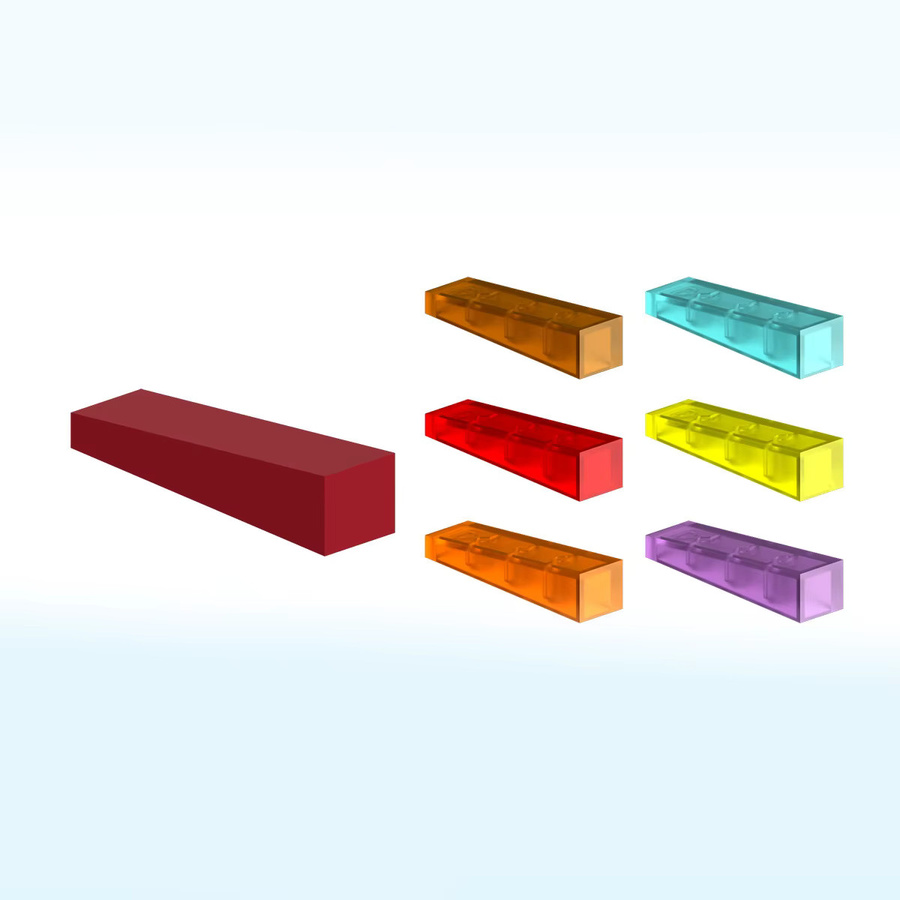 SixBricks Schrägdachziegel 1x4 Spezielle Schrägplatte Bausteine, Grau, Bunt / Mehrfarbig - Bild 1