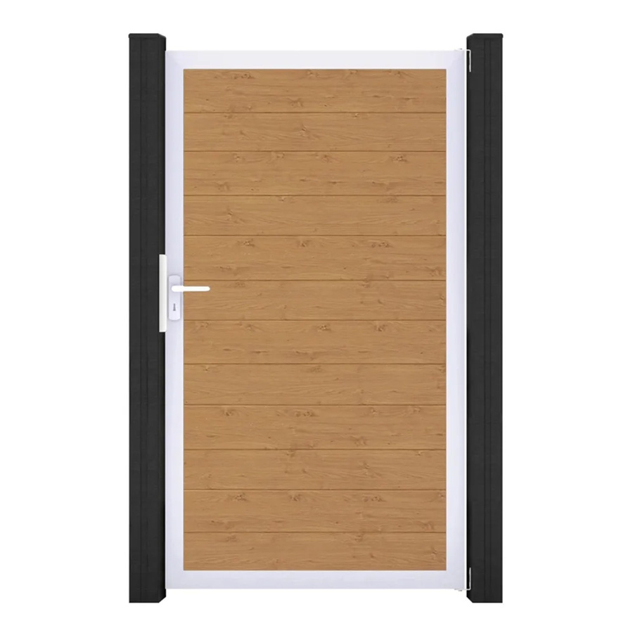 GroJa Tor Basicline 1-flg. Schmal Asteiche Natur in Braun, B: 100 cm, H: 180 cm - Bild 2