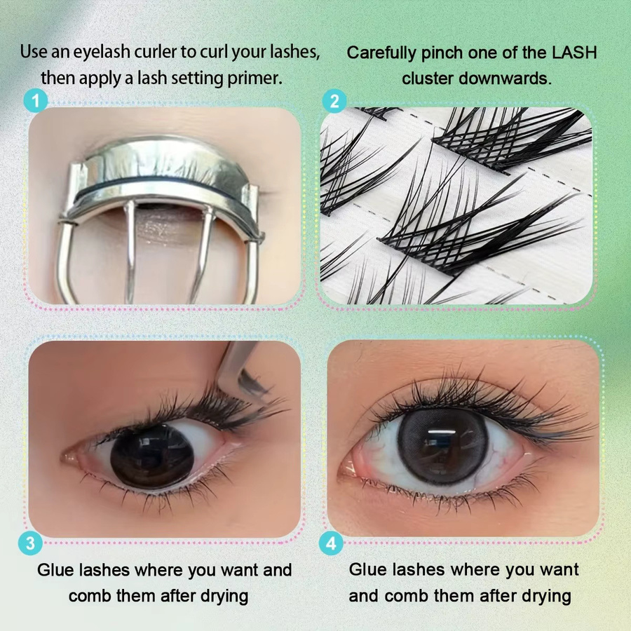 JIEFUXIN Künstliche Wimpern, Segmentierte Flügel-Wimpernverlängerung - Bild 4