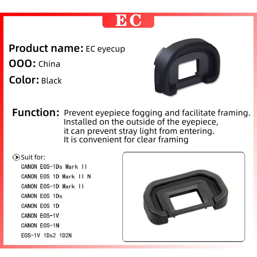 Canon EC-II Augenmuschel-Sucher-Protector aus weichem Gummi in Schwarz für EOS-1Ds Mark II, 1D, 1N, 1D2 und 1DS2 DSLR Kameras - Bild 3