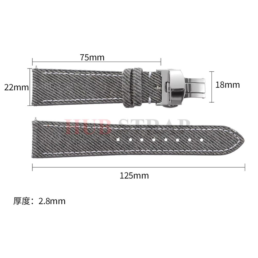 Seiko Uhrenarmband Nylon, Schwarz, Grau, Unisex - Bild 2