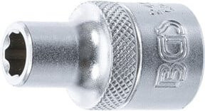 BGS Super Lock Steckschlüssel-Einsatz aus Edelstahl in Silber, Antrieb Innenvierkant 12,5 mm (1/2 Zoll), Schlüsselweite 8 mm - Bild 1