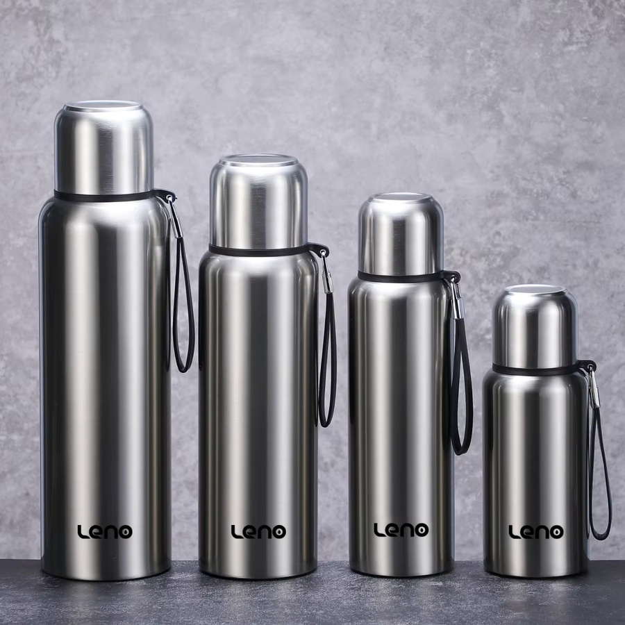 Leno Outdoor-Thermoskanne aus Edelstahl 316 in Silber, 500 ml Isolierflasche für Warm- und Kaltgetränke - Bild 3