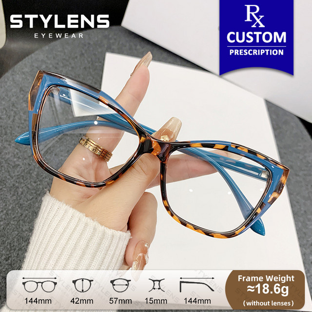 STYLENS Korrektionsbrille, rechteckig, Damen, Vollrand, Kunststoff, Blaulichtfilter - Bild 1