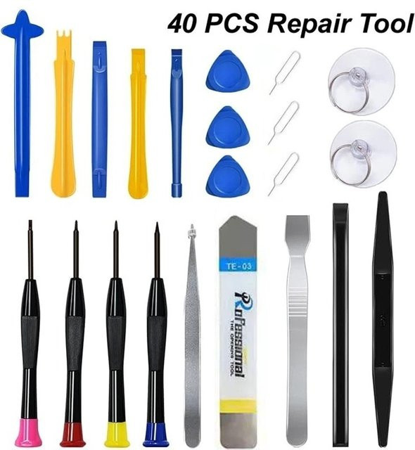 VORILYNEX 40-in-1 Universal-Handy-Reparaturwerkzeug-Set in Multicolour für Mobiltelefone, iPads und Laptops - Bild 1