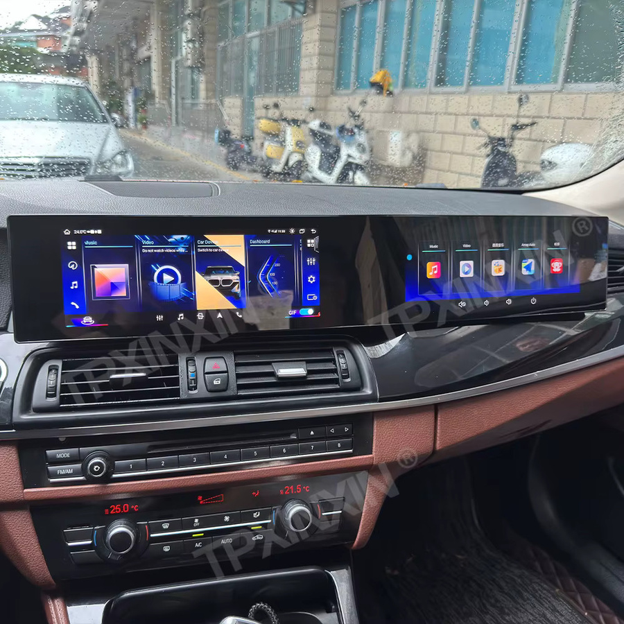TPXINXIN 24,6-Zoll QLED Android 13 Auto-Multimedia-Radio-Player mit GPS für BMW F10 F11 F18 F07 und F15 F16 in Schwarz - Bild 4