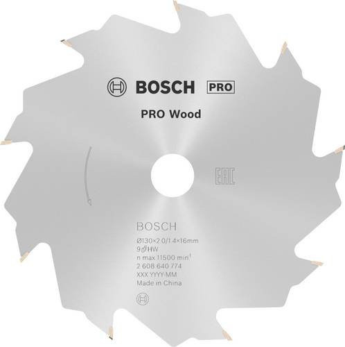 Bosch Kreissägeblatt Speedline Wood Hartmetall Kreissägeblatt Silber, Durchmesser: 130 mm, Bohrung: 16 mm, Breite: 2,0 mm, 9 Zähne - Bild 1
