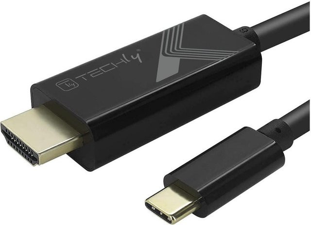 Techly USB-C auf HDMI Adapter in Schwarz mit 5m Kabellänge (IADAP-USBC-HDMI5TY) - Bild 1