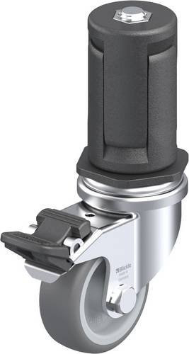 Blickle LRA-TPA 50G-FI-ER05 Lenkrolle mit Feststeller in Grau und Silber, Rad-Durchmesser: 50 mm, Tragfähigkeit: 50 kg - Bild 1