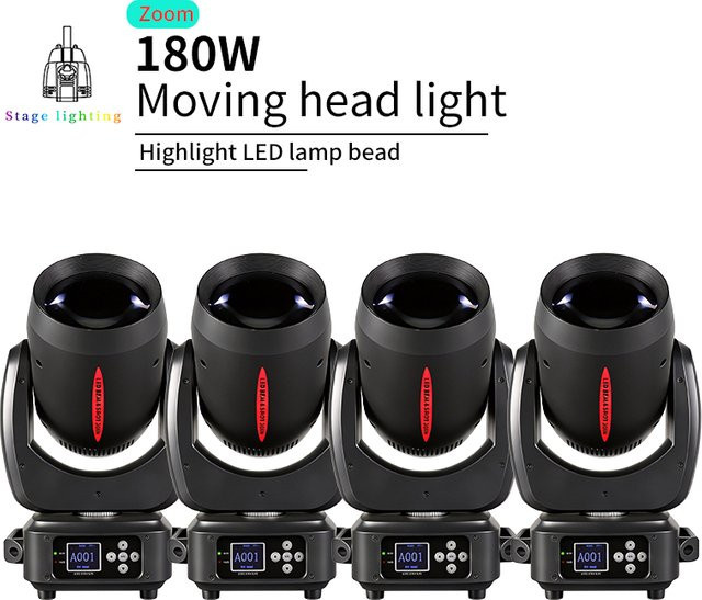Beam&Spot&Zoom LED 200W Moving Head Licht in Schwarz mit 24 rotierenden Prismen, 14 Gobos, 11 Farbrad und Regenbogeneffekt für die DJ-Bühne - Bild 1