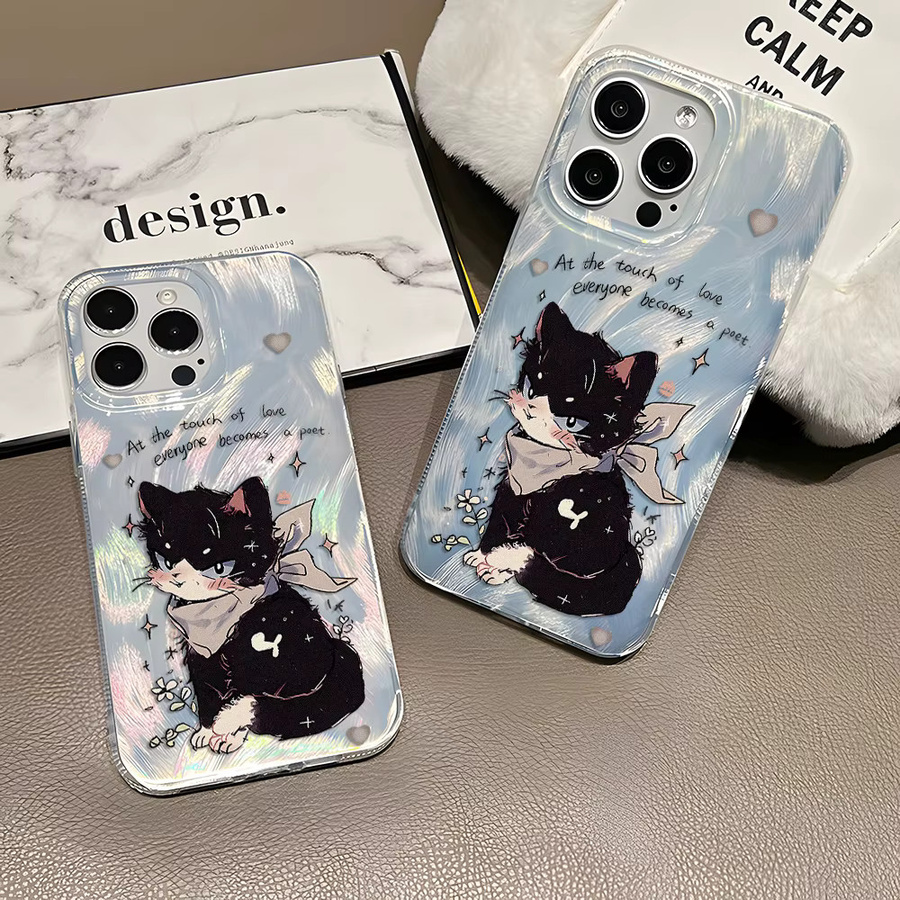 Luxus Katze Handyhülle aus Hartplastik für iPhone 17 Pro Max, 16, 15, 14, 13, 12 und 11 Modelle sowie iPhone Air - Bild 2