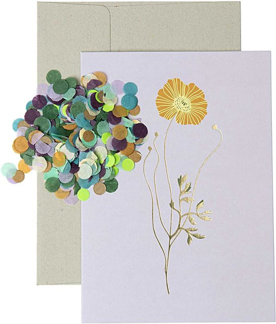Rico Design Paper Poetry Grußkartenset Goldmohn in Flieder - Bild 1