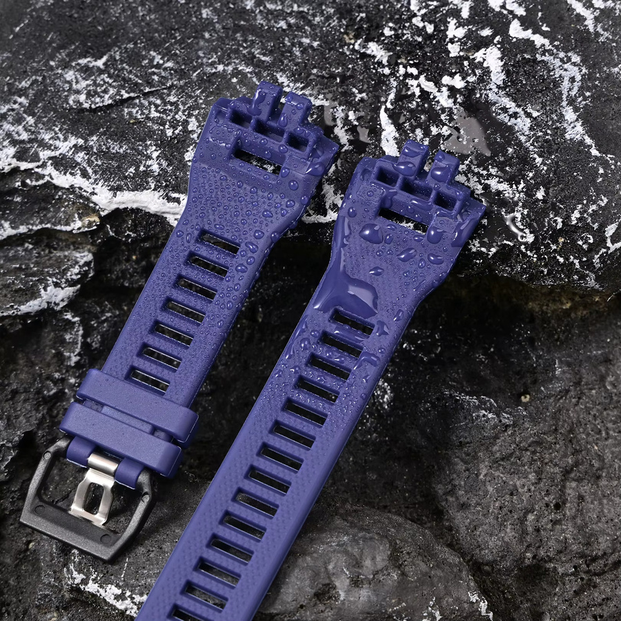 Casio Uhrenarmband, Blau Schwarz Grau, Gummiband, Unisex - Bild 2