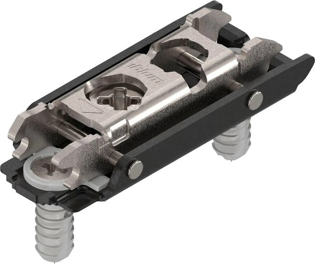 Blum Exzenter-Montageplatte Clip Onyx Gerade aus Edelstahl in Schwarz mit Expando Distanz 0 mm - Bild 1