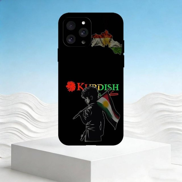 Silikon Handyhülle mit kurdischer Flagge für iPhone 11 bis iPhone 17 Pro Max in Schwarz - Bild 1