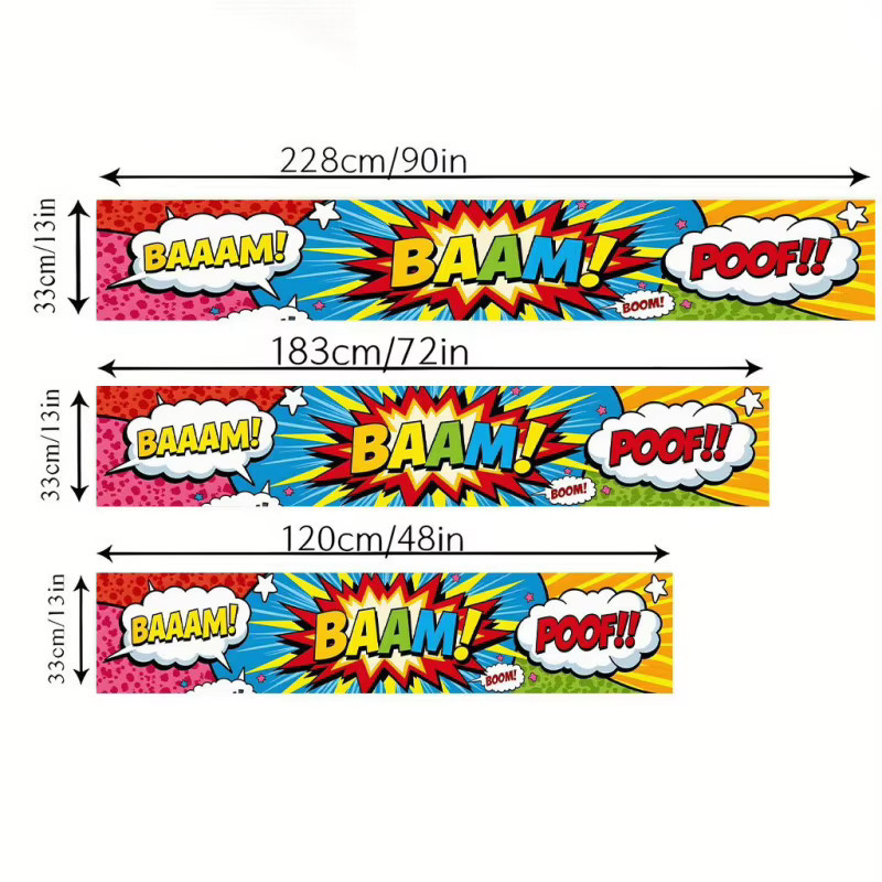 VIKAMA Tischdecke aus Leinen mit Comic-Explosionsmuster in Mehrfarbig, wasserabweisend und rechteckig - Bild 3