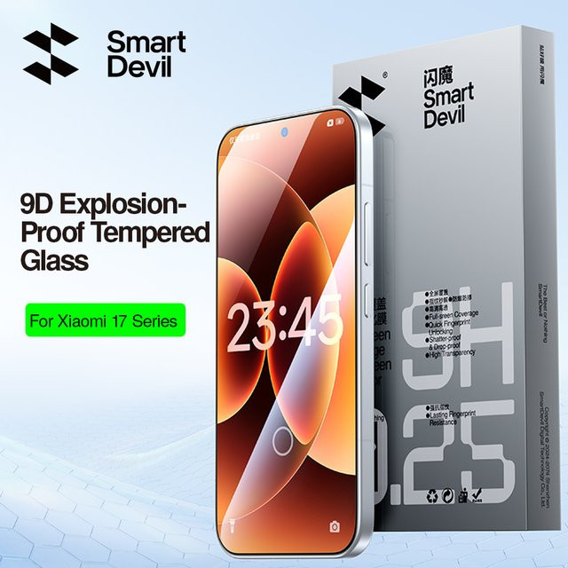 SmartDevil 2 Stück Displayschutzfolie aus HD-Hartglas für Xiaomi 17 Ultra, 17 Pro Max und Mi 17 17 Pro, transparent und anti-fingerabdruckbehaftet - Bild 1