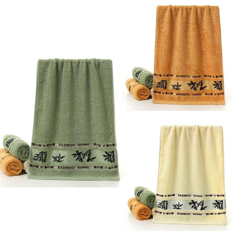 Besticktes Bambus Badetuch Set aus 100% Bambusfaser in Cremeweiß, Grün oder Kaffee, Breite: 34 cm, Höhe: 34 cm - Bild 3