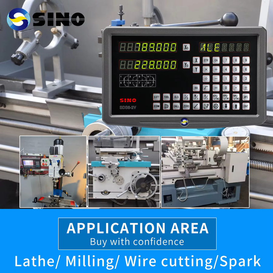SINO Metall 2-Achsen-DRO-Kit SDS6-2V Set mit Digitalanzeige KA-300 KA-500 und Glas-Linearskala-Encoder für Drehmaschine, Schleifer und Fräsen - Bild 4