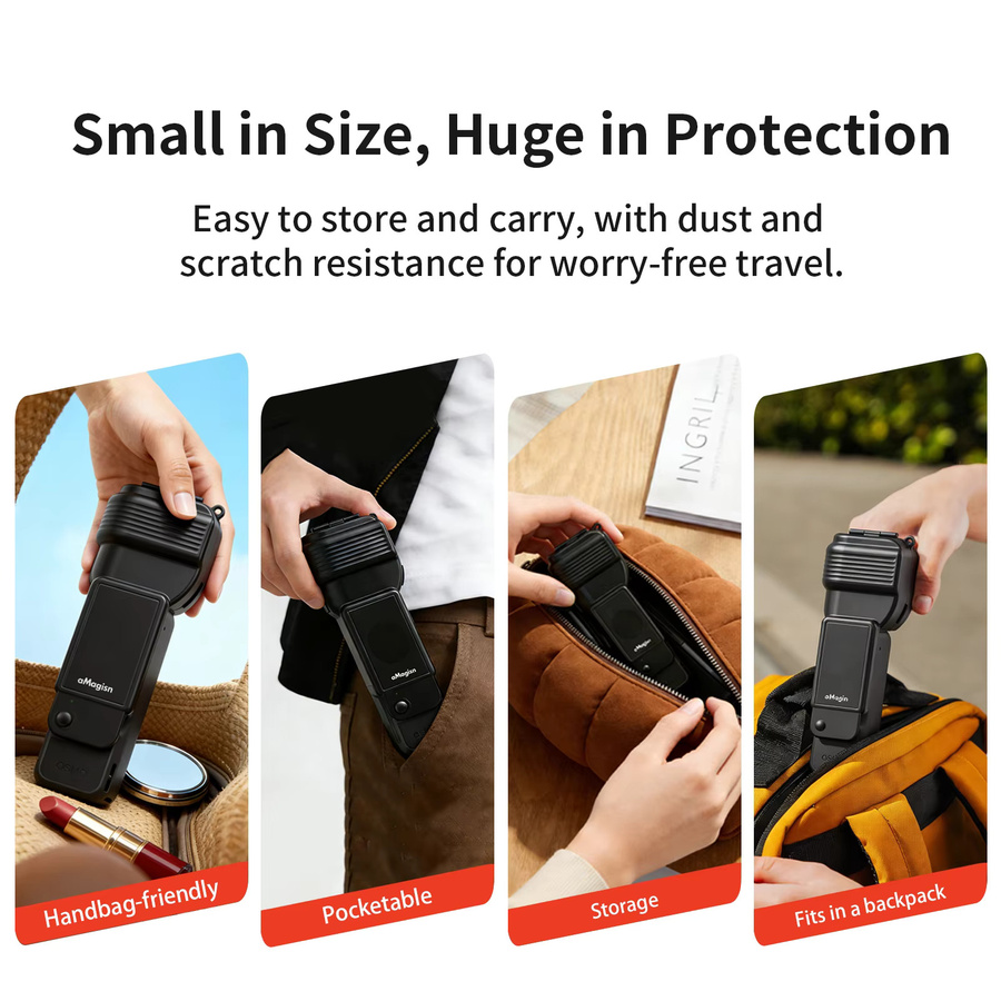 SZKOSTON Schutzhülle für DJI Osmo Pocket 4, einteiliges Flip-Design, kratzfeste PC-Schutzhülle für Handheld-Gimbal-Kamera, Schwarz - Bild 2