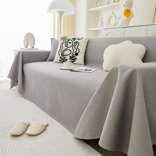 Super Six Sofabezugdecke aus Polyester, wasserabweisend und rutschfest, grau, B/T: 90 x 90 cm - Bild 1