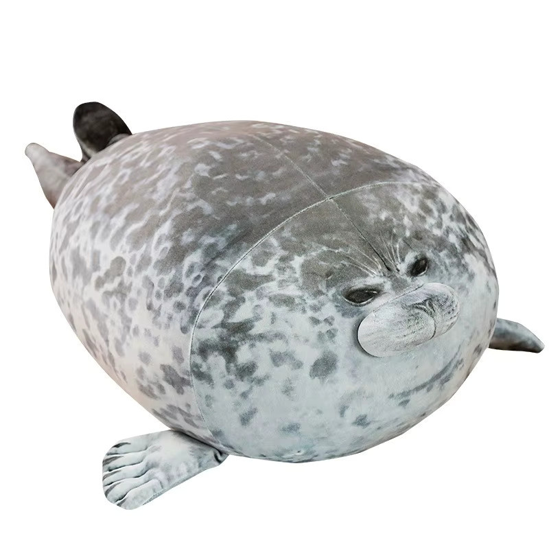 YUZHINUO Angry Blob Seal Kissen, Seelöwe Puppe, Plüsch Stofftier, Grau - Bild 2