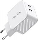 Nevox 45W GaN Ladegerät mit Dual USB-C PD und QC3.0 in Weiß - Bild 1