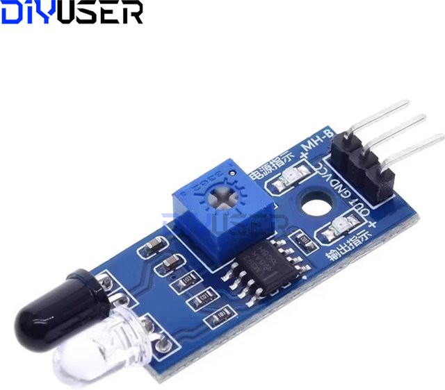 DIYUSER IR-Hindernissensor-Modul 3-Pin in Blau mit einstellbarem Erfassungsbereich von 2-40cm für Raspberry Pi und Roboter-DIY-Projekte - Bild 1
