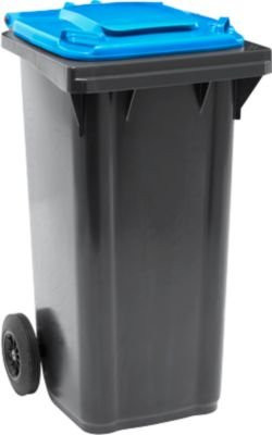 Fahrbare Mülltonne SSI Schäfer GMT eXtra, 120 l, EN 840, schwarz-blau - Bild 1
