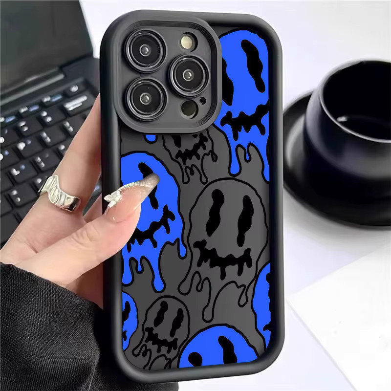 Apple iPhone Schutzhülle mit Geistergesicht-Muster in Multicolour für verschiedene Modelle - Bild 2