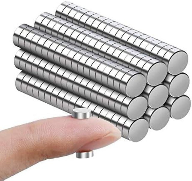 U-POLEMAG Runde Mini-Scheibenmagnete in Silber, Durchmesser: 8 mm, Höhe: 2 mm - Bild 1