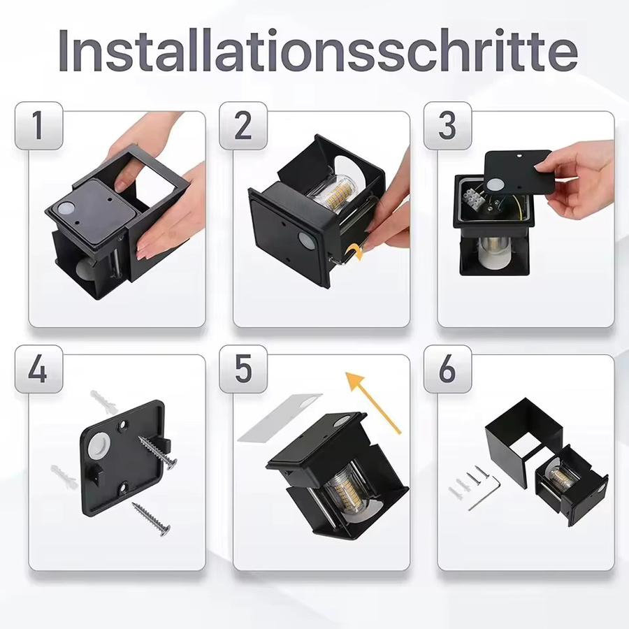 EE Moderne LED Wandleuchte IP65 aus Aluminium für Garten und Veranda, Up-and-Down Licht, G9, Schwarz - Bild 3